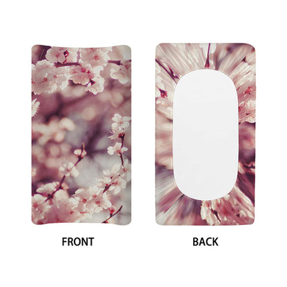 Spring Cherry Blossom Print Changing Pad Cover