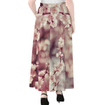 Spring Cherry Blossom Print Chiffon Maxi Skirt