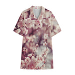Spring Cherry Blossom Print Cotton Hawaiian Shirt
