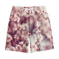 Spring Cherry Blossom Print Cotton Shorts