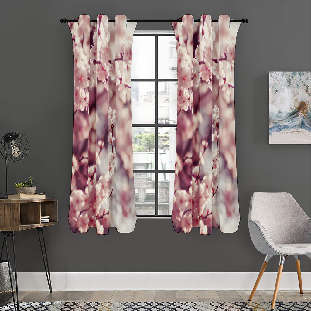 Spring Cherry Blossom Print Curtain