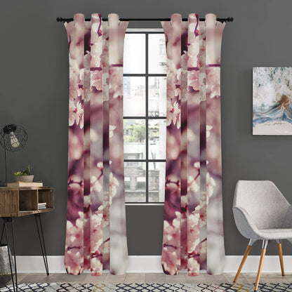 Spring Cherry Blossom Print Curtain