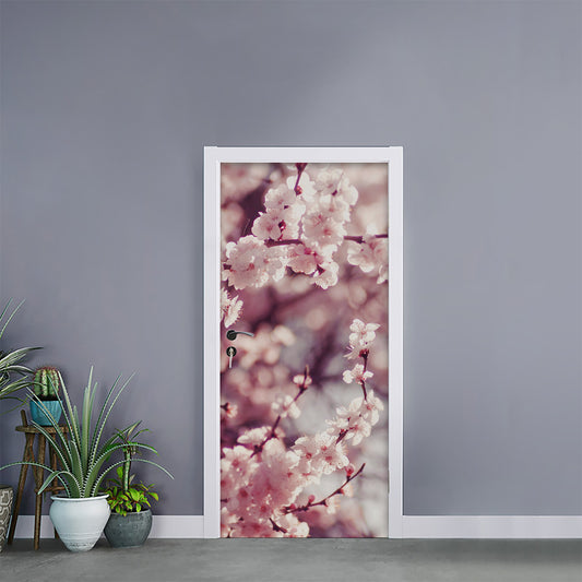 Spring Cherry Blossom Print Door Sticker