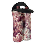Spring Cherry Blossom Print Double Neoprene Wine Tote
