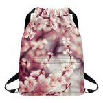 Spring Cherry Blossom Print Drawstring Backpack