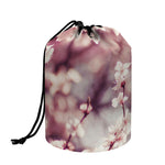 Spring Cherry Blossom Print Drawstring Makeup Bag