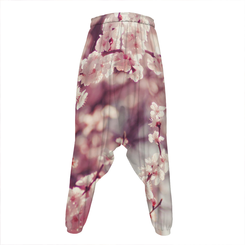 Spring Cherry Blossom Print Hammer Pants