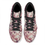 Spring Cherry Blossom Print High Top Leather Sneakers