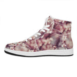 Spring Cherry Blossom Print High Top Leather Sneakers