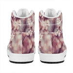 Spring Cherry Blossom Print High Top Leather Sneakers