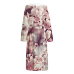 Spring Cherry Blossom Print Hooded Bathrobe
