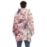 Spring Cherry Blossom Print Hoodie Blanket