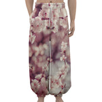 Spring Cherry Blossom Print Lantern Pants