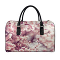 Spring Cherry Blossom Print Leather Duffel Bag