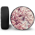 Spring Cherry Blossom Print Leather Spare Tire Cover