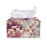 Spring Cherry Blossom Print Leather Tissue Box Cover