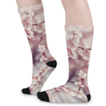 Spring Cherry Blossom Print Long Socks
