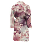 Spring Cherry Blossom Print Men's Bathrobe