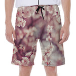 Spring Cherry Blossom Print Men's Beach Shorts
