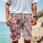Spring Cherry Blossom Print Men's Cargo Shorts