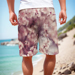 Spring Cherry Blossom Print Men's Cargo Shorts