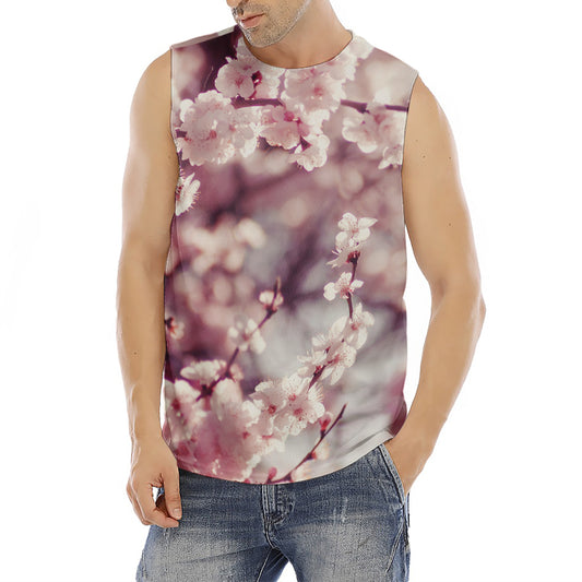 Spring Cherry Blossom Print Men's Fitness Tank Top