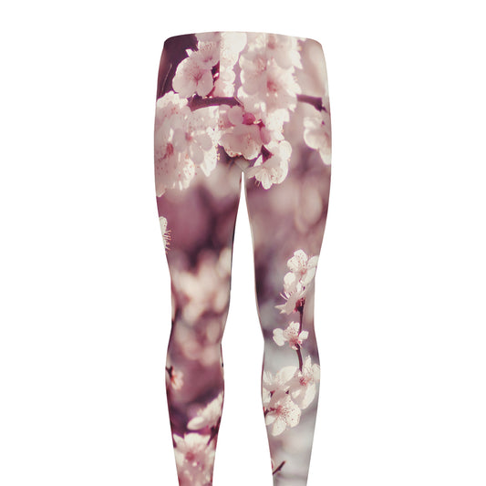 Spring Cherry Blossom Print Men's leggings