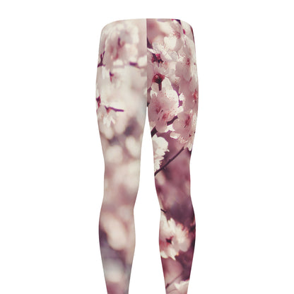 Spring Cherry Blossom Print Men's leggings