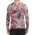 Spring Cherry Blossom Print Men's Long Sleeve Rash Guard