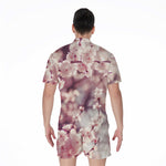 Spring Cherry Blossom Print Men's Rompers