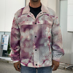 Spring Cherry Blossom Print Men's Shirt Jacket