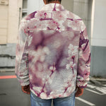Spring Cherry Blossom Print Men's Shirt Jacket