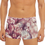 Spring Cherry Blossom Print Men's Short Boxer Briefs
