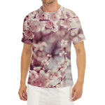 Spring Cherry Blossom Print Men's Short Sleeve Rash Guard