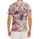 Spring Cherry Blossom Print Men's Short Sleeve Rash Guard