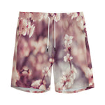 Spring Cherry Blossom Print Men's Sports Shorts