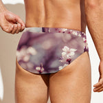 Spring Cherry Blossom Print Men's Swim Briefs
