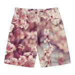 Spring Cherry Blossom Print Men's Swim Trunks