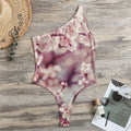 Spring Cherry Blossom Print One Shoulder Bodysuit