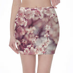 Spring Cherry Blossom Print Pencil Mini Skirt