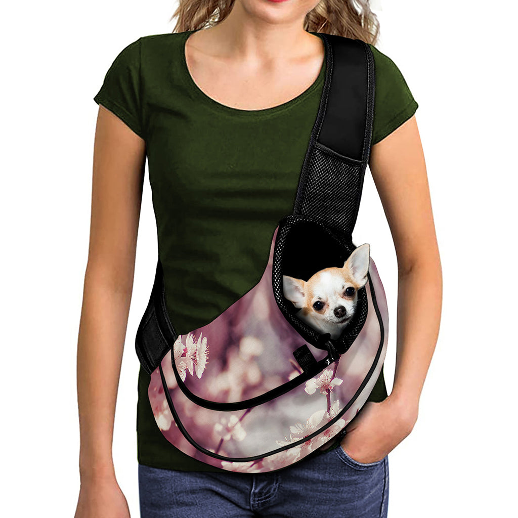 Spring Cherry Blossom Print Pet Sling Carrier