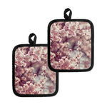 Spring Cherry Blossom Print Pot Holders