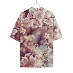 Spring Cherry Blossom Print Rayon Hawaiian Shirt