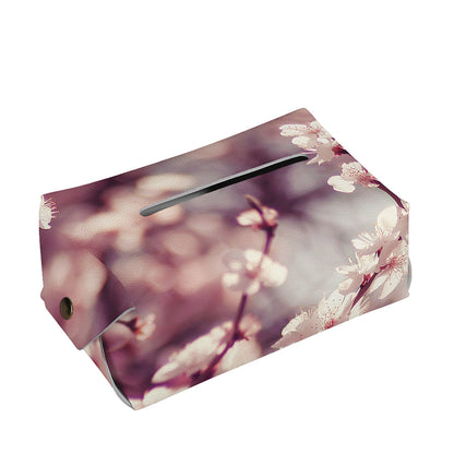 Spring Cherry Blossom Print Rectangle Tissue Box Cover