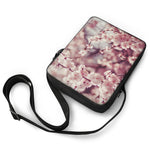 Spring Cherry Blossom Print Rectangular Crossbody Bag
