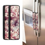 Spring Cherry Blossom Print Refrigerator Handle Covers