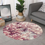 Spring Cherry Blossom Print Round Rug