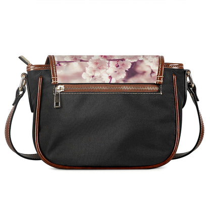 Spring Cherry Blossom Print Saddle Bag