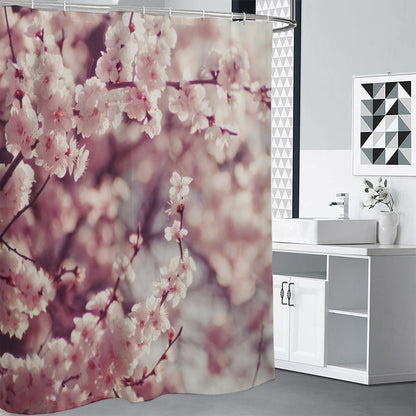 Spring Cherry Blossom Print Shower Curtain