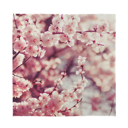 Spring Cherry Blossom Print Silk Bandana